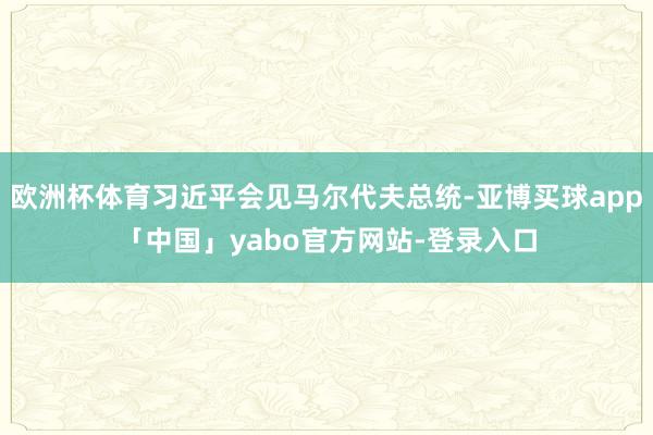 歐洲杯體育習近平會見馬爾代夫總統-亞博買球app「中國」yabo官方網站-登錄入口